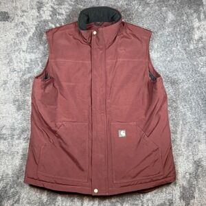 Carhartt V27 RDW Nylon Quilted Work Vest Redwood Mens XL Tall V27RDW